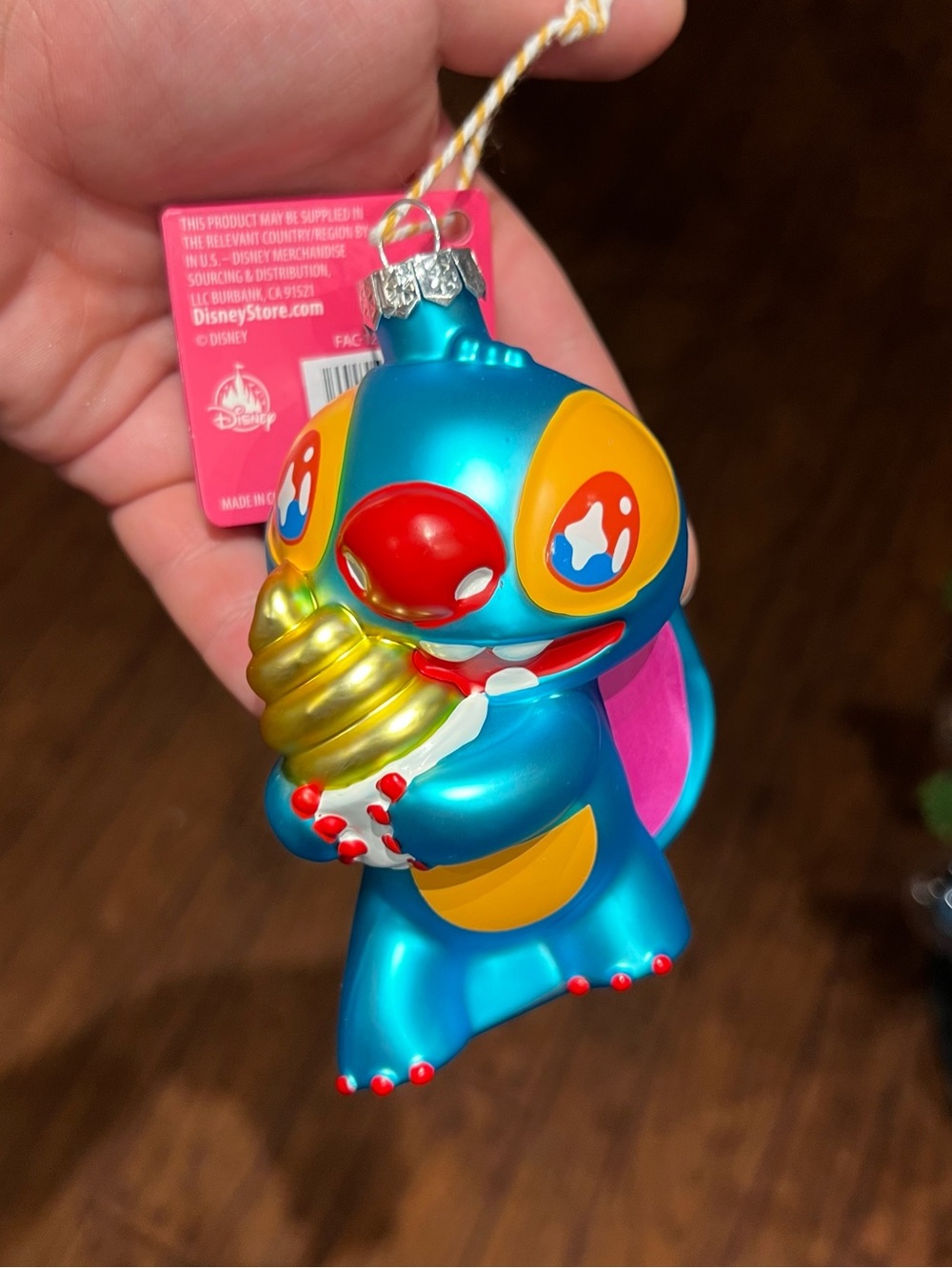 Disney Parks 2026 Stitch Dole Whip Glass Blown Ornament NEW